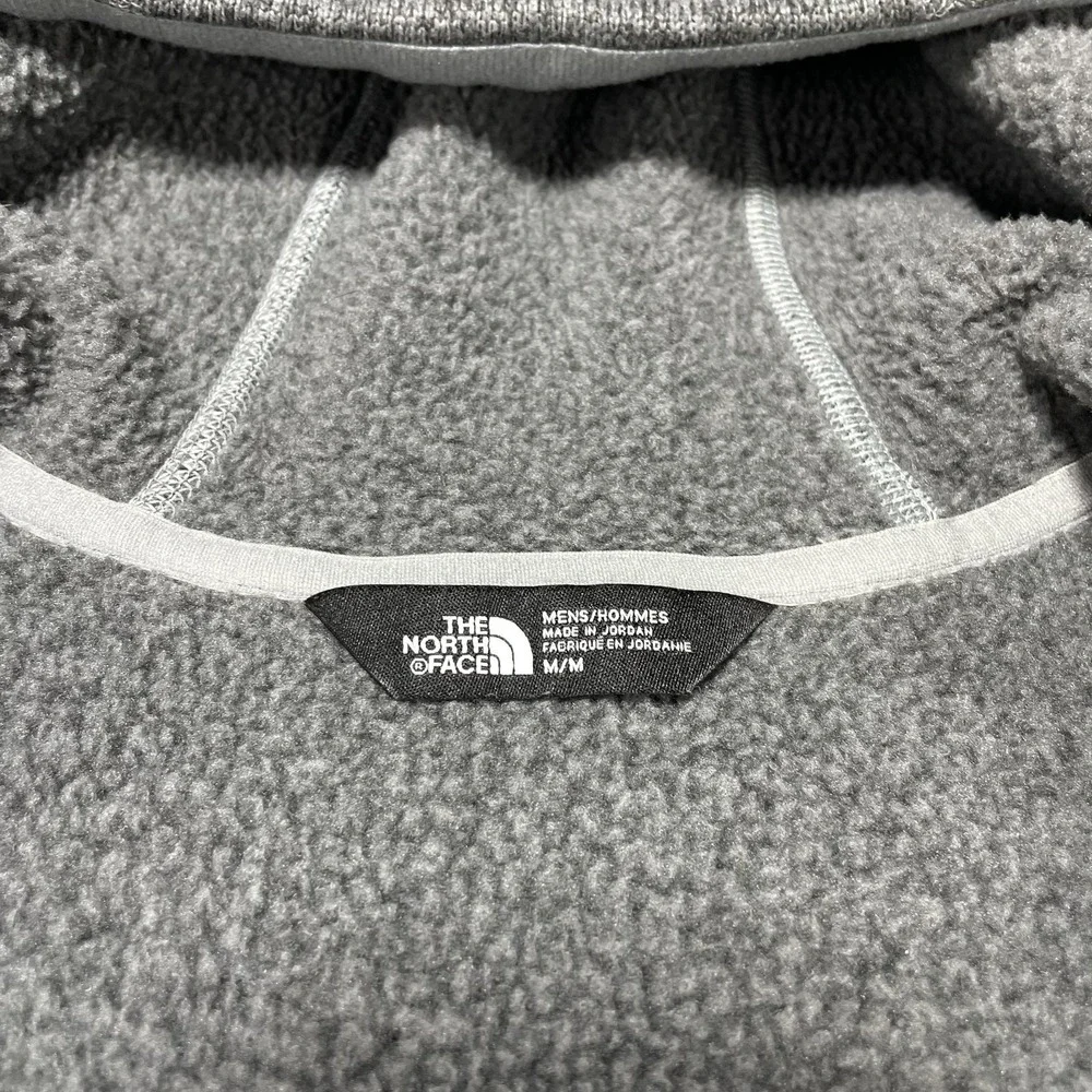 The North Face Jacket Mens Medium Gray Fleece Hooded Full Zip‎ Outdoor Thermal
